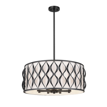 Z-Lite Harden 26" 8-Light Pendant - 120V - Matte Black