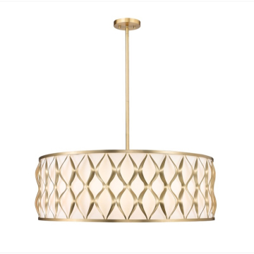 Z-Lite Harden 32" 10-Light Pendant - 120V - Modern Gold / White