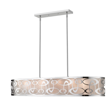 Z-Lite Opal 55" 8-Light Linear Chandelier - 120V - Chrome / White