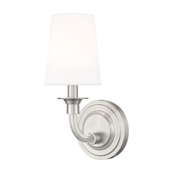 Z-Lite Katerina 1-Light Wall Sconce - 120V - Brushed Nickel / White