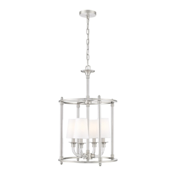 Z-Lite Katerina 16" 4-Light Chandelier - 120V - Brushed Nickel / White