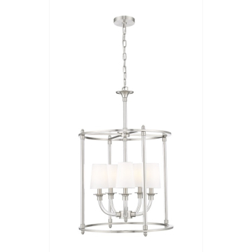 Z-Lite Katerina 20" 5-Light Chandelier - 120V - Brushed Nickel / White