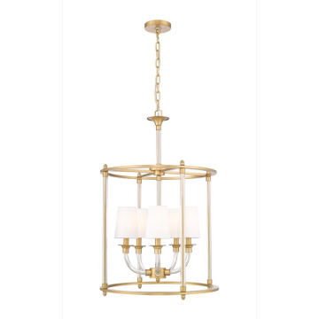 Z-Lite Katerina 20" 5-Light Chandelier - 120V - Rubbed Brass / White