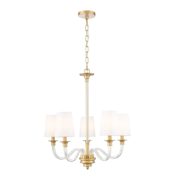 Z-Lite Katerina 24" 5-Light Chandelier - 120V - Rubbed Brass / White