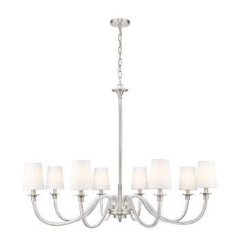 Z-Lite Katerina 46" 8-Light Chandelier - 120V - Brushed Nickel / White