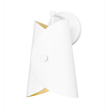 Z-Lite Salone 1-Light Wall Sconce - 120V - Matte White / Gold