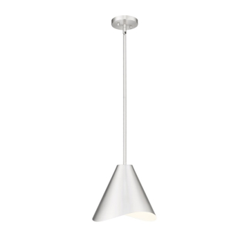 Z-Lite Aria 12" 1-Light Pendant - 120V - Brushed Nickel / White