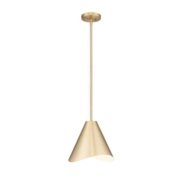 Z-Lite Aria 12" 1-Light Pendant - 120V - Modern Gold / White