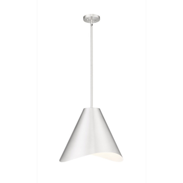 Z-Lite Aria 18" 1-Light Pendant - 120V - Brushed Nickel / White