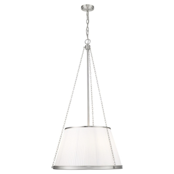 Z-Lite Madeline 24" 6-Light Pendant - 120V - Brushed Nickel / White
