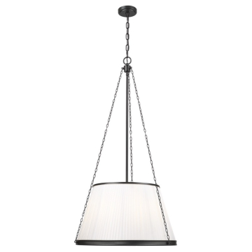 Z-Lite Madeline 24" 6-Light Pendant - 120V - Matte Black / White