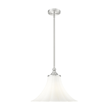 Z-Lite Fleur 16" 1-Light Pendant - 120V - Brushed Nickel / Opal Etched