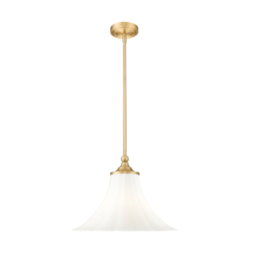 Z-Lite Fleur 16" 1-Light Pendant - 120V - Modern Gold / Opal Etched