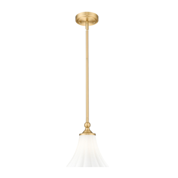 Z-Lite Fleur 8" 1-Light Pendant - 120V - Modern Gold / Opal Etched
