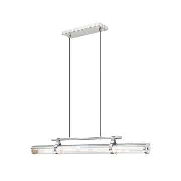 Z-Lite Benoit 44" LED 1-Light Linear Chandelier - 40W - CCT Selectable - 3,520 Lumens - 120V - Brushed Nickel / Clear