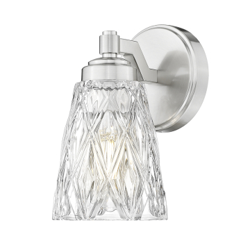 Z-Lite Andree 1-Light Wall Sconce - 120V - Brushed Nickel / Clear