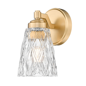 Z-Lite Andree 1-Light Wall Sconce - 120V - Modern Gold / Clear