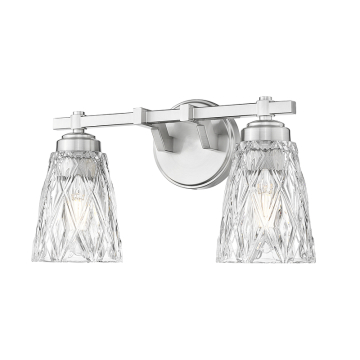 Z-Lite Andree 2-Light Vanity - 120V - Brushed Nickel / Clear
