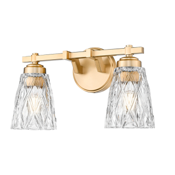 Z-Lite Andree 2-Light Vanity - 120V - Modern Gold / Clear