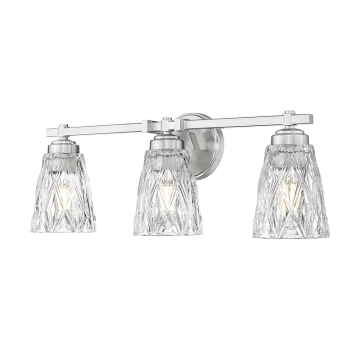 Z-Lite Andree 3-Light Vanity - 120V - Brushed Nickel / Clear