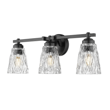 Z-Lite Andree 3-Light Vanity - 120V - Matte Black / Clear