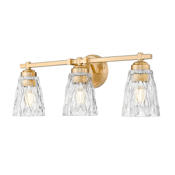 Z-Lite Andree 3-Light Vanity - 120V - Modern Gold / Clear