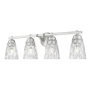 Z-Lite Andree 4-Light Vanity - 120V - Brushed Nickel / Clear