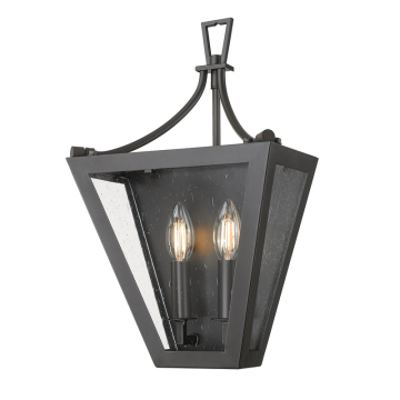 Z-Lite Montalcino 2-Light Wall Sconce - 120V - Iron Ore / Clear Seedy