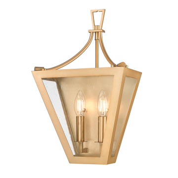 Z-Lite Montalcino 2-Light Wall Sconce - 120V - Rubbed Brass / Clear Seedy