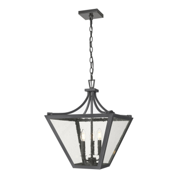 Z-Lite Montalcino 3-Light Chandelier - 120V - Iron Ore / Clear Seedy
