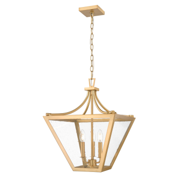 Z-Lite Montalcino 3-Light Chandelier - 120V - Rubbed Brass / Clear Seedy