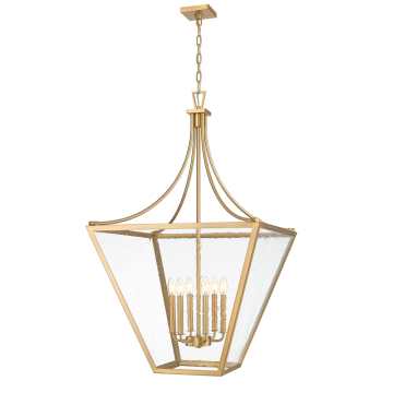 Z-Lite Montalcino 6-Light Chandelier - 120V - Rubbed Brass / Clear Seedy