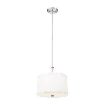 Z-Lite Linden 12" LED 1-Light Pendant - 24W - CCT Selectable - 1,020 Lumens - 120V - Brushed Nickel / White