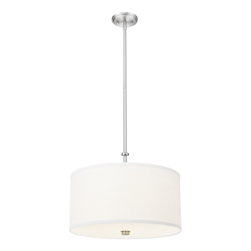 Z-Lite Linden 18" LED 1-Light Pendant - 30W - CCT Selectable - 1,680 Lumens - 120V - Brushed Nickel / White
