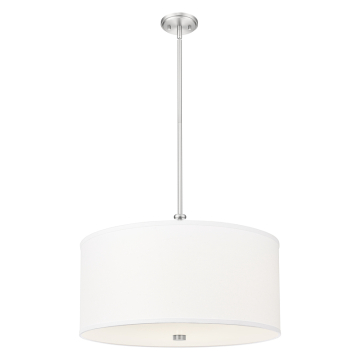 Z-Lite Linden 24" LED 1-Light Pendant - 40W - CCT Selectable - 2,390 Lumens - 120V - Brushed Nickel / White