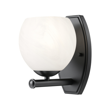 Z-Lite Colette 1-Light Wall Sconce - 120V - Matte Black / Feathered White