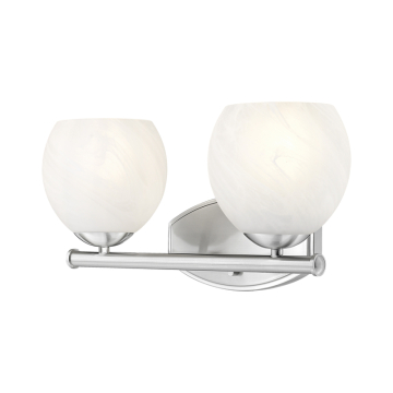 Z-Lite Colette 2-Light Vanity - 120V - Brushed Nickel / Feathered White