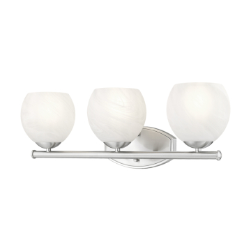 Z-Lite Colette 3-Light Vanity - 120V - Brushed Nickel / Feathered White