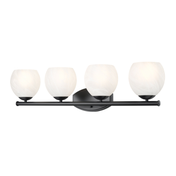 Z-Lite Colette 4-Light Vanity - 120V - Matte Black / Feathered White