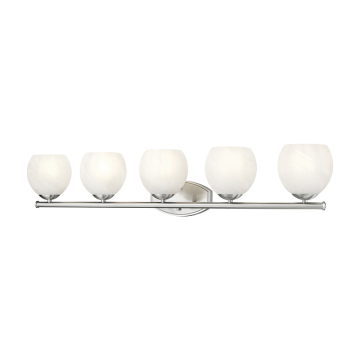 Z-Lite Colette 5-Light Vanity - 120V - Brushed Nickel / Feathered White
