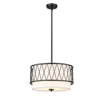 Z-Lite Dalton 3-Light Pendant - 120V - Matte Black