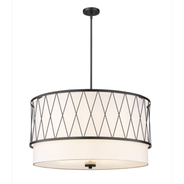 Z-Lite Dalton 32" 5-Light Pendant - 120V - Matte Black / White