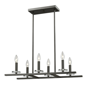 Z-Lite Verona 6-Light Linear Chandelier - 120V - Bronze