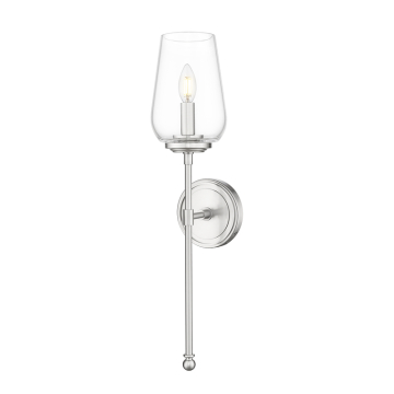 Z-Lite Dominique 1-Light Wall Sconce - 120V - Brushed Nickel / Clear