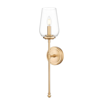 Z-Lite Dominique 1-Light Wall Sconce - 120V - Modern Gold / Clear