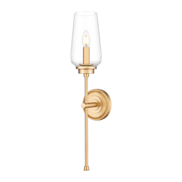 Z-Lite Clara 1-Light Wall Sconce - 120V - Modern Gold / Clear