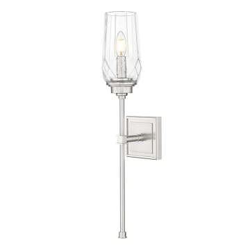Z-Lite Cosmo 1-Light Wall Sconce - 120V - Brushed Nickel / Clear