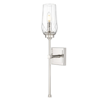 Z-Lite Cosmo 1-Light Wall Sconce - 120V - Polished Nickel / Clear