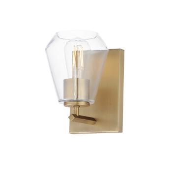Maxim Lighting Geode 1-Light Sconce - 120V - Natural Aged Brass - Clear Glass
