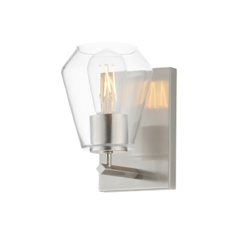 Maxim Lighting Geode 1-Light Sconce - 120V - Satin Nickel - Clear Glass
